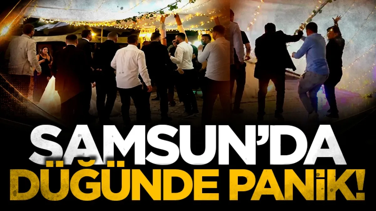 Samsun'da düğünde oynayanların üzerine tente devrildi