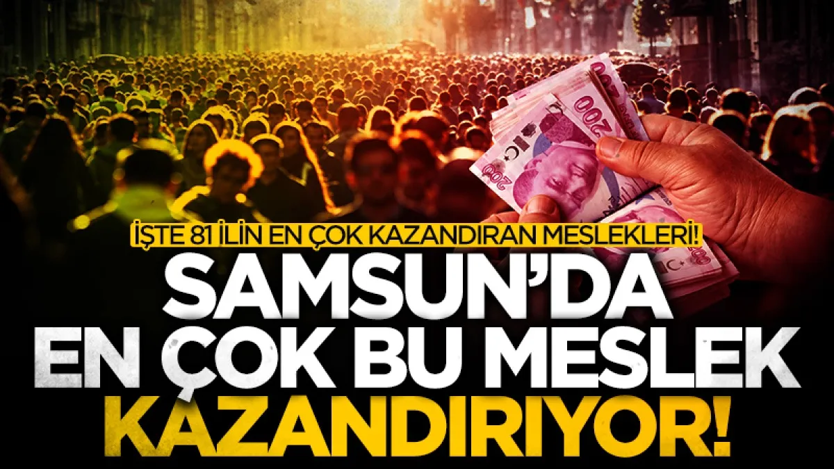 Samsun'da en çok kazandıran meslek dikkat çekti! İşte 81 ilin listesi
