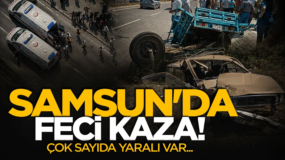 Samsun'da feci kaza! Araç ile elektrikli motosiklet çarpıştı! Çok sayıda yaralı var...