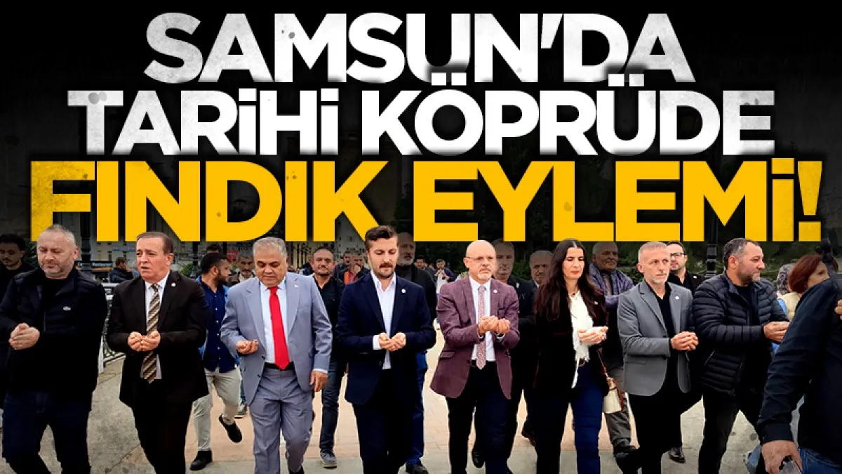 Samsun'da fındık üreticileri tarihi köprü'de eylem yaptı