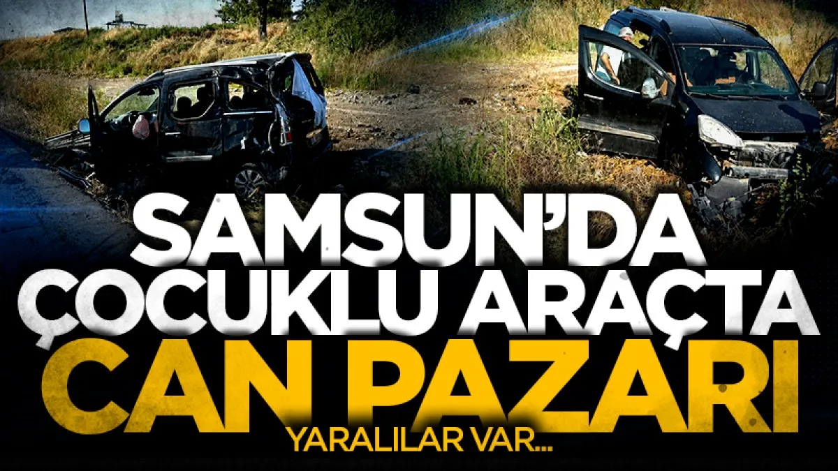 Samsun’da hafif ticari araç şarampole devrildi