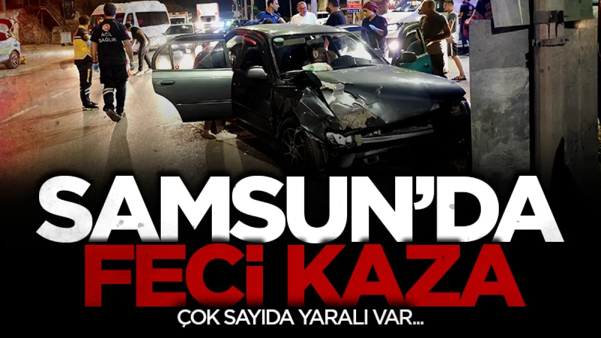 Samsun'da iki otomobilin çarpıştığı kazada 10 kişi yaralandı