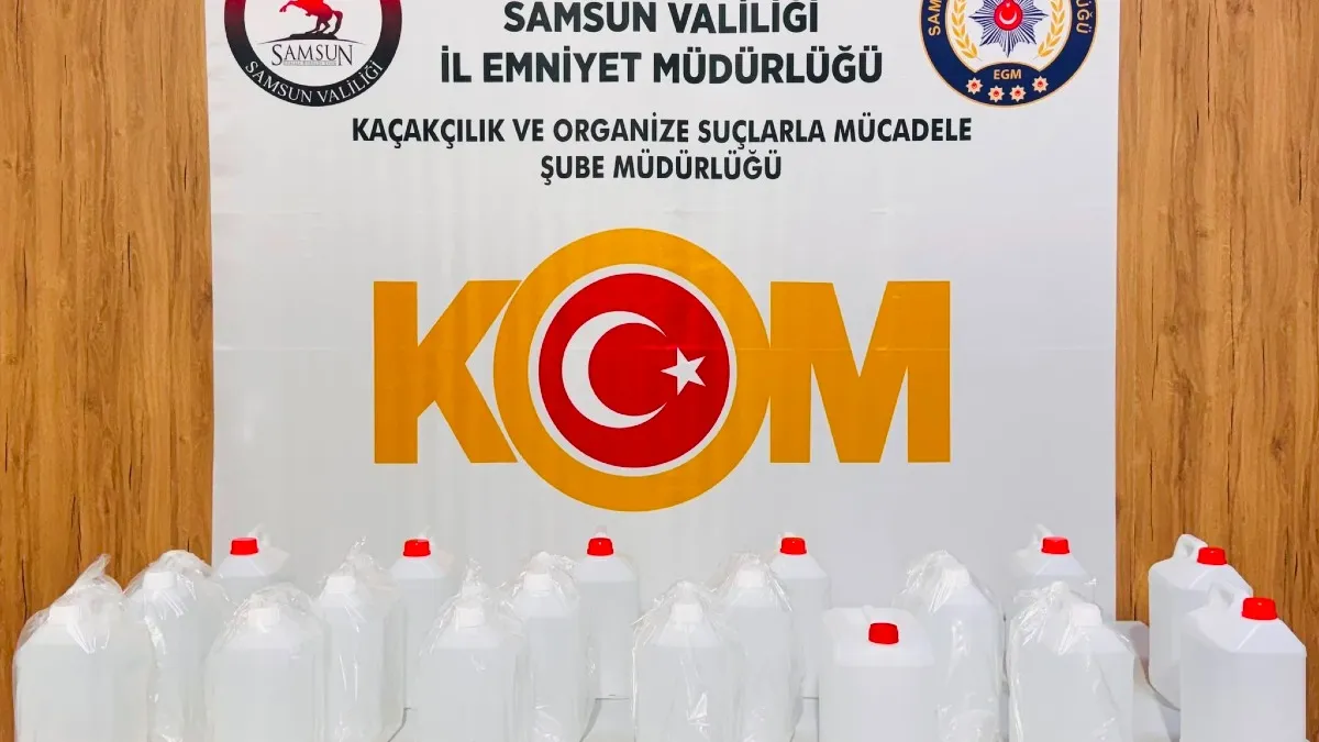 Samsun'da kaçak alkol operasyonu: 90 litre etil alkol ele geçirildi