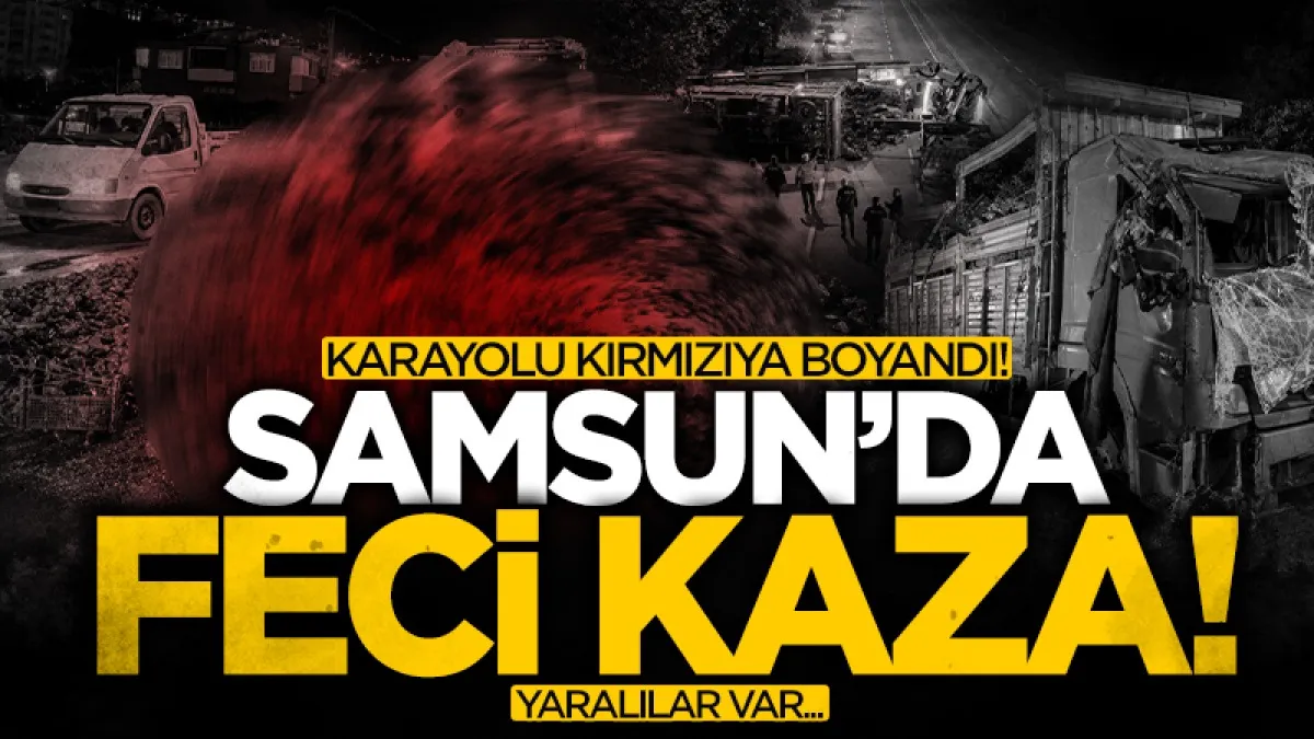Samsun'da kamyon devrildi! 10 ton kapya biber yola saçıldı