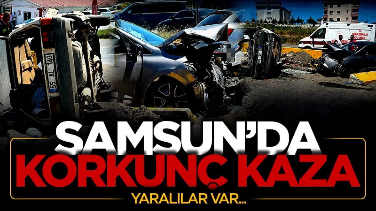 Samsun'da kavşakta iki otomobil çarpıştı: 3 yaralı