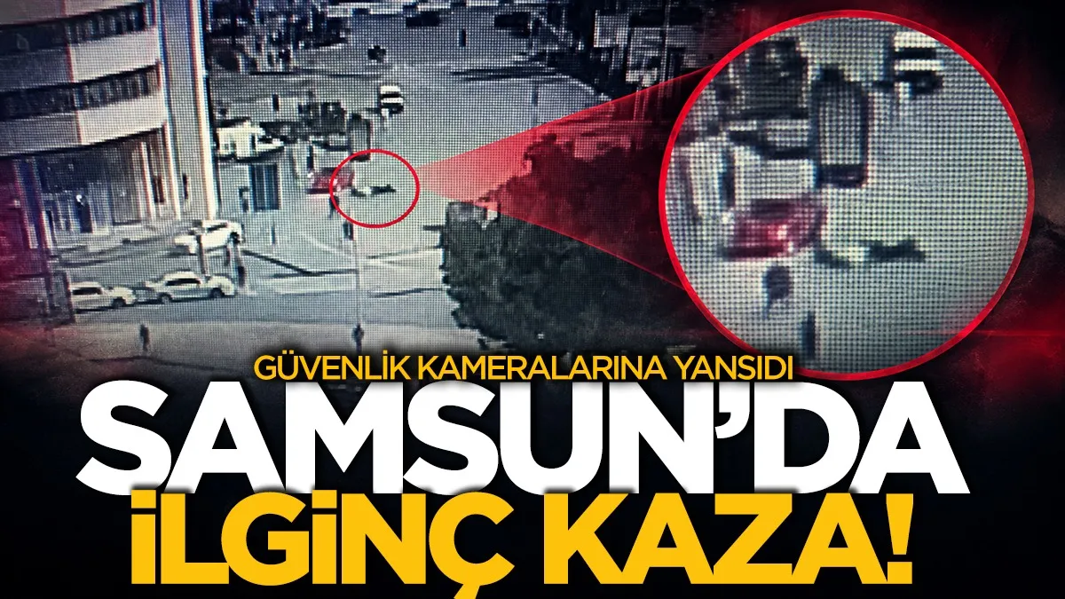 Samsun'da kavşakta motosiklet devrildi, kaza kameraya yansıdı