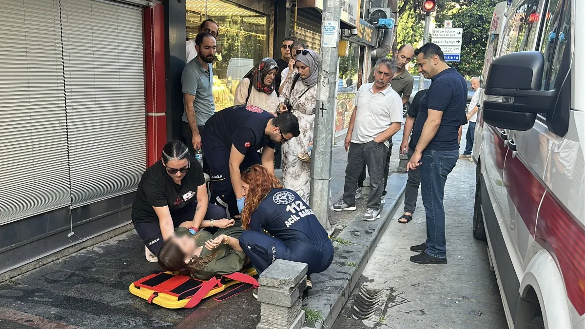 Samsun'da kaygan zeminde düşen genç kadın yaralandı