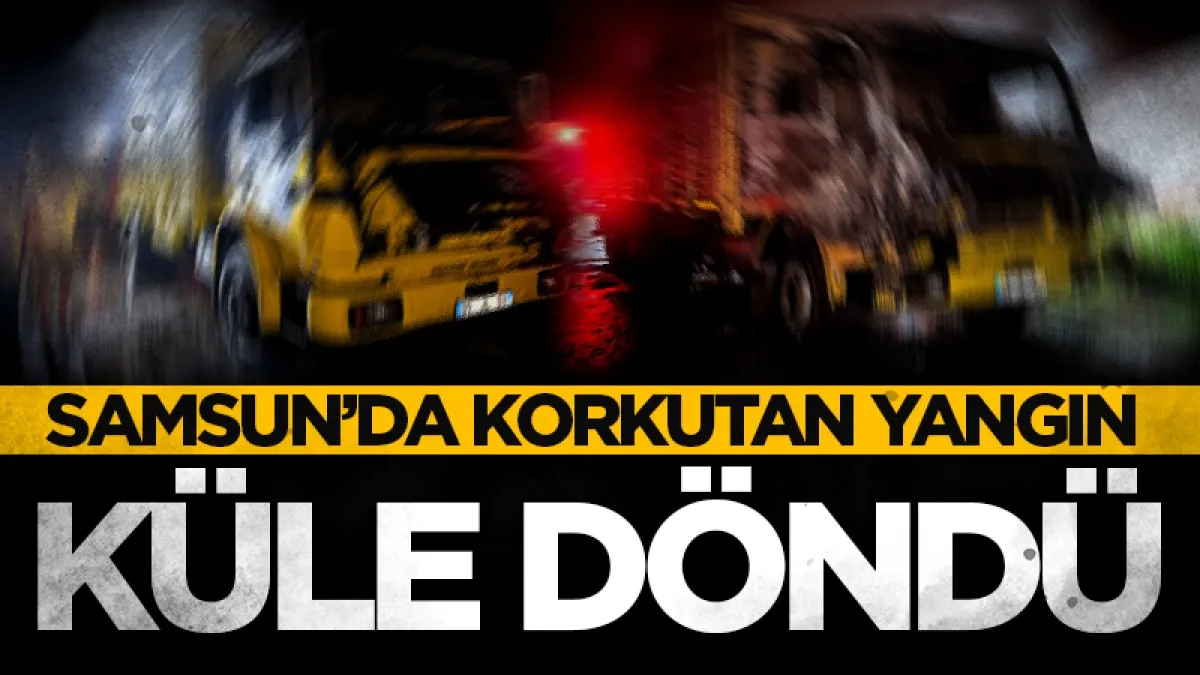 Samsun'da korkutan yangın: Park halindeki kamyon alev alev yandı