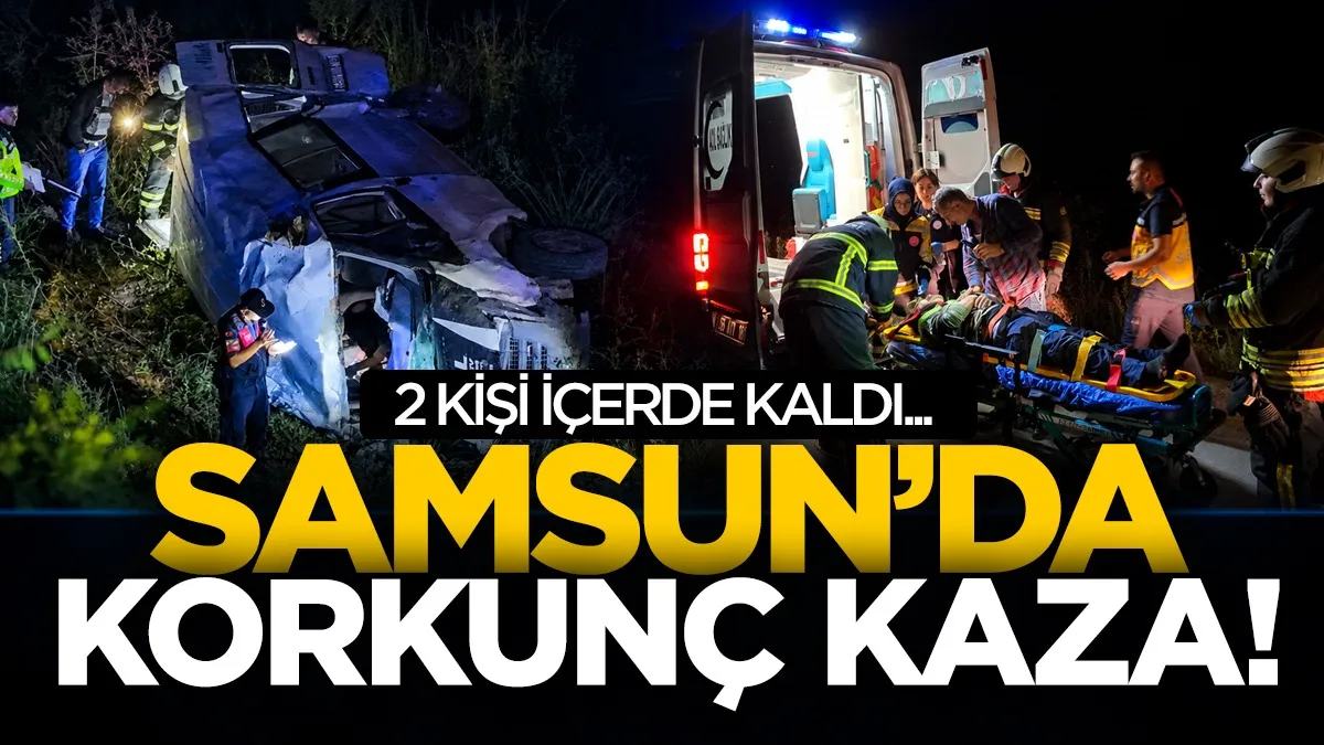 Samsun'da minibüs Kızılırmak Seddesi'ne devrildi: 2 yaralı