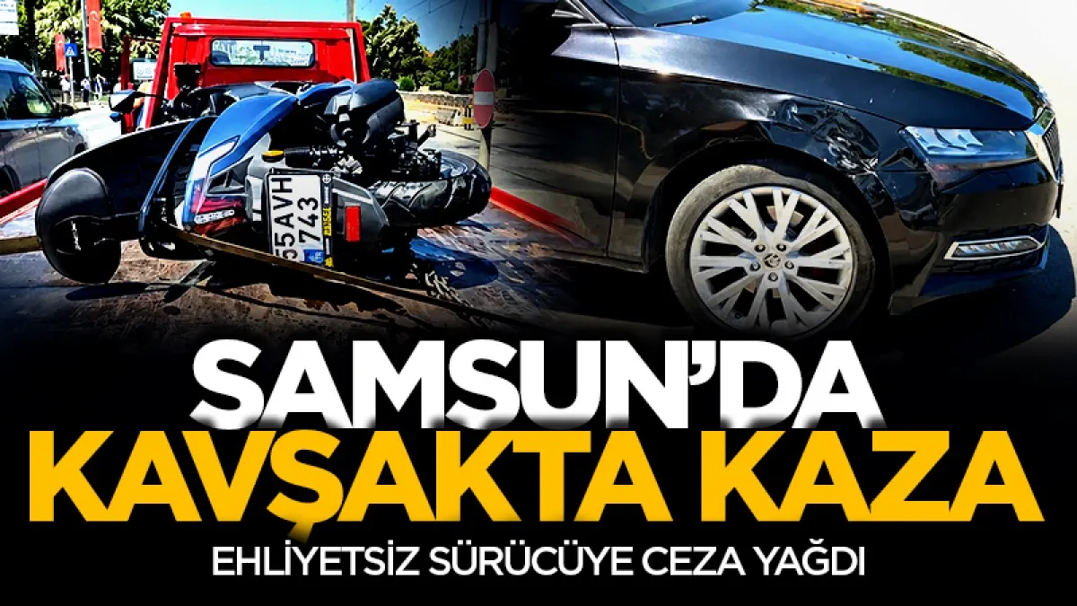 Samsun’da motosiklet ile otomobil çarpıştı