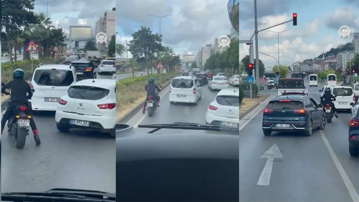 Samsun'da örnek davranış: Motosiklet sürücüsü itfaiyeye böyle yol açtı