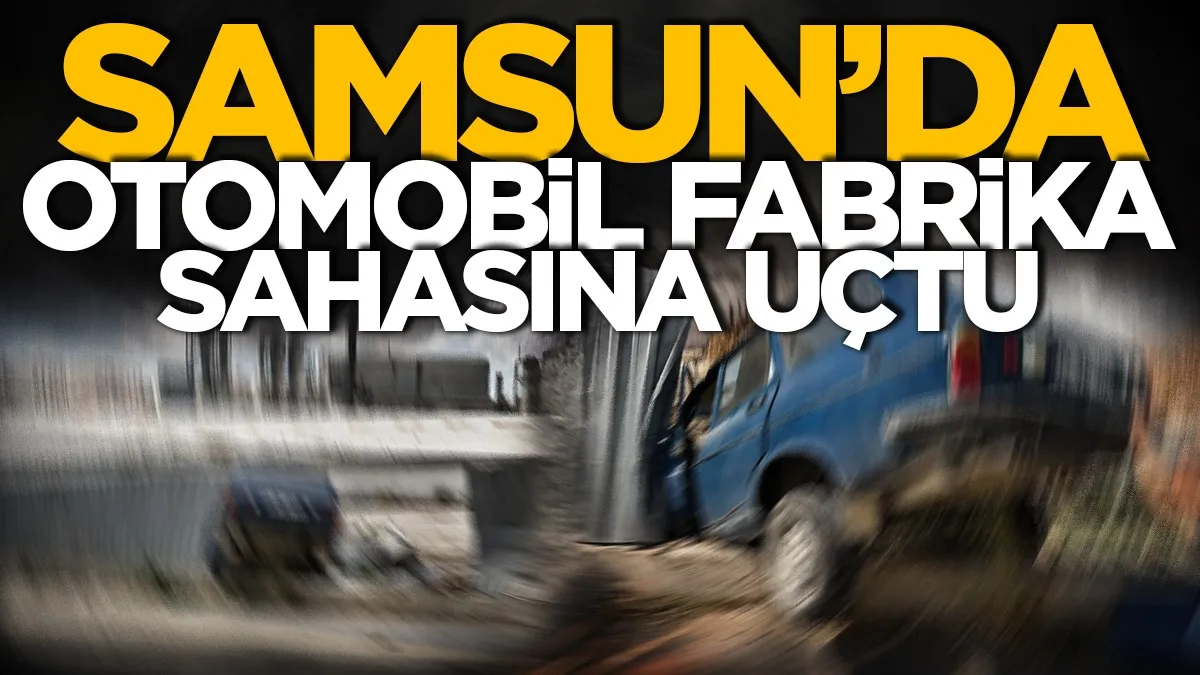 Samsun'da otomobil fabrika sahasına uçtu