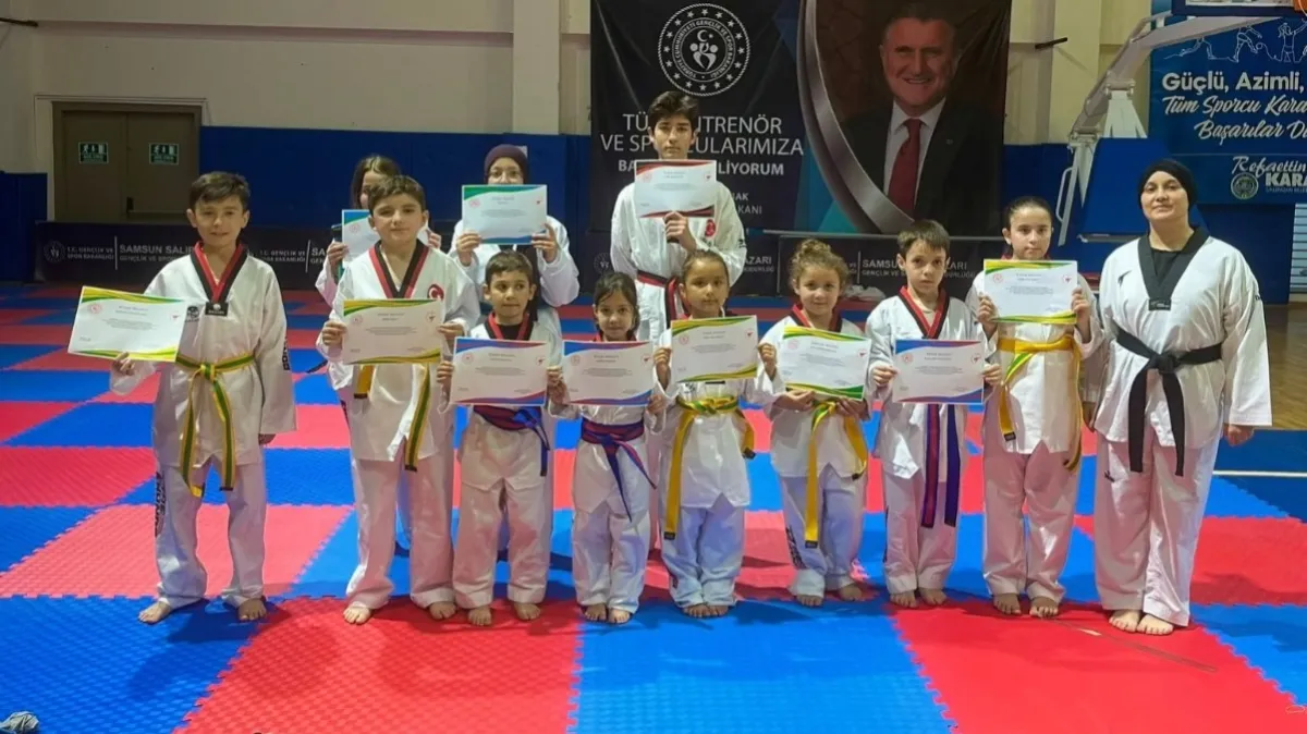 Samsun'da sporcular yeni kuşaklarına kavuştu