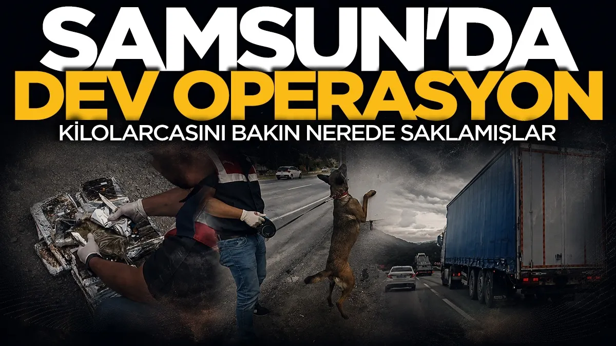 Samsun’da tıra gizlenmiş kilolarca esrar ele geçirildi