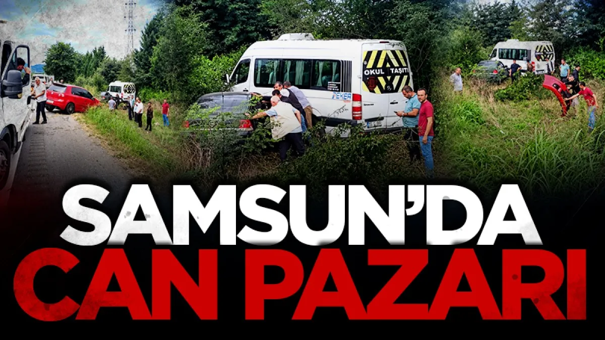 Samsun'da üç aracın karıştığı trafik kazasında 2 kişi yaralandı