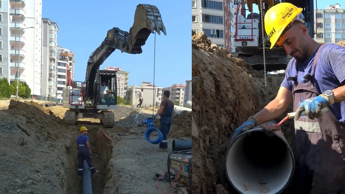 SASKİ’den içme suyu hattı çalışması