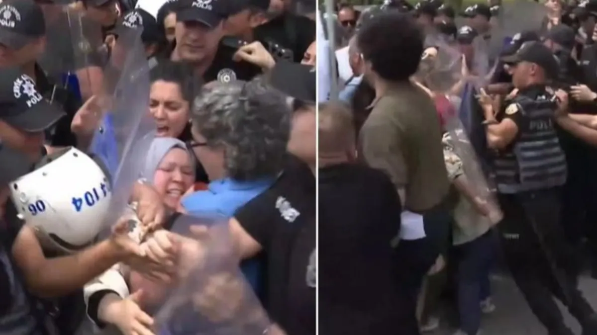 TBMM önünde açıklama yapmak isteyen öğretmenlere müdahale
