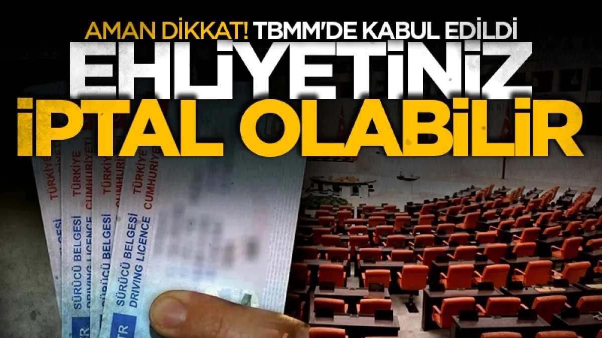 TBMM'de kabul edildi: Ehliyetiniz iptal olabilir!