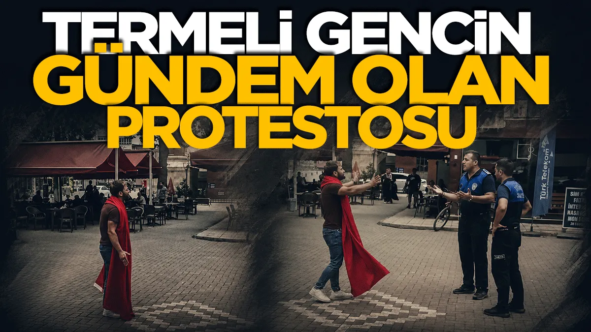 Termeli gencin gündem olan protestosu
