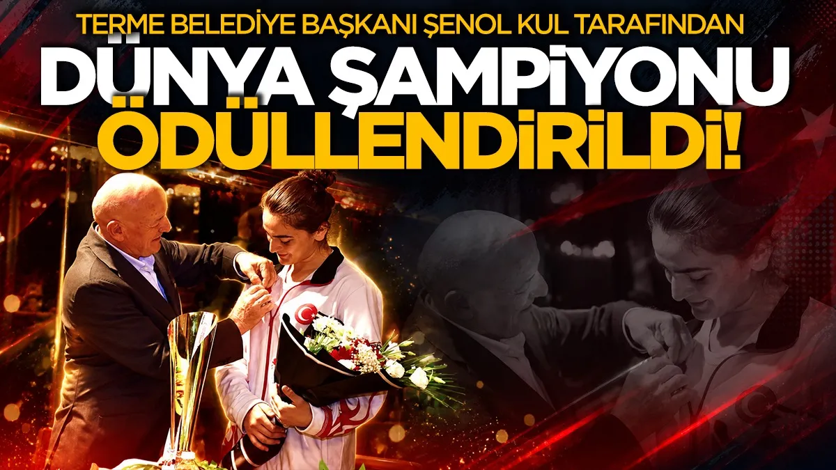 Terme’nin gururu Göknur Gülten’e Başkan Şenol Kul’dan ödül
