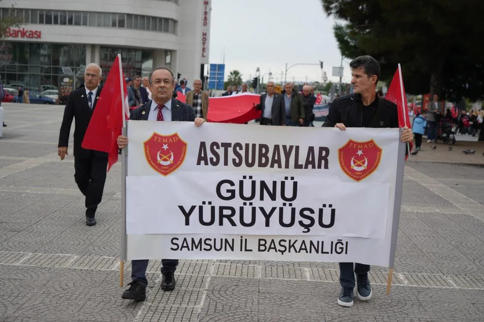 Samsun'da Astsubaylar Günü'nde yürüyüş yaptılar