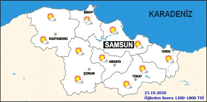 Meteoroloji ilçe ilçe açıkladı! Samsun'da hava durumu nasıl olacak?