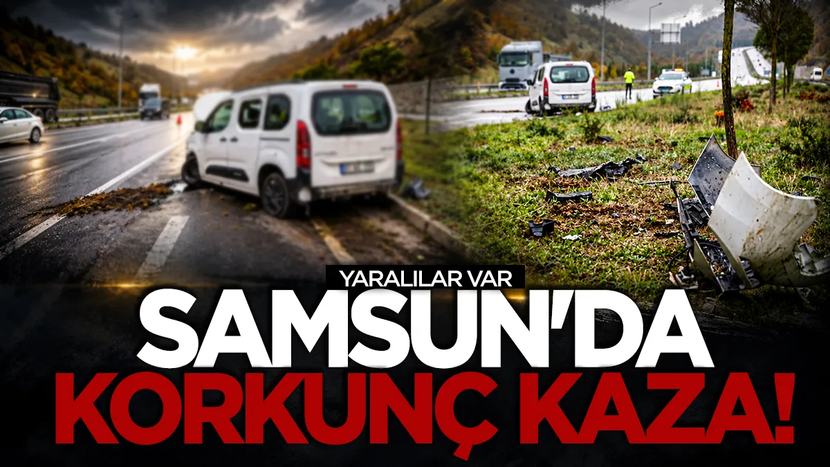 Samsun'da araç refüje çıktı, yaralılar var