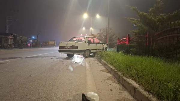 Samsun'da bariyere çarparak kaza yaptı