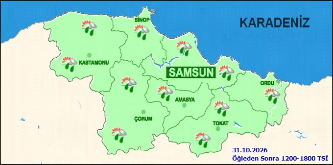 Meteoroloji ilçe ilçe uyardı: Samsun'da hava durumu nasıl olacak?
