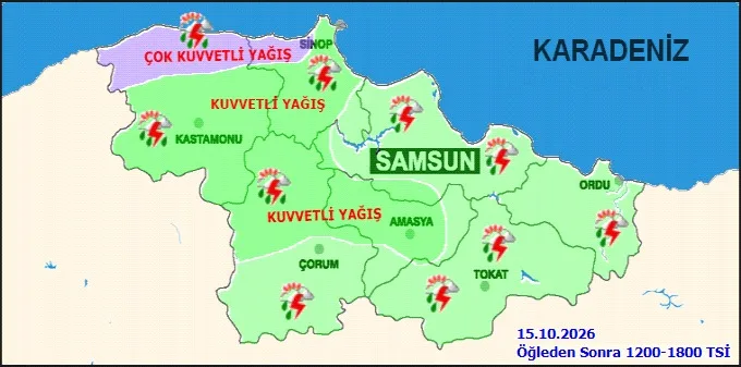 Samsun'da Perşembe günü planı olanlar dikkat! Meteoroloji açıkladı