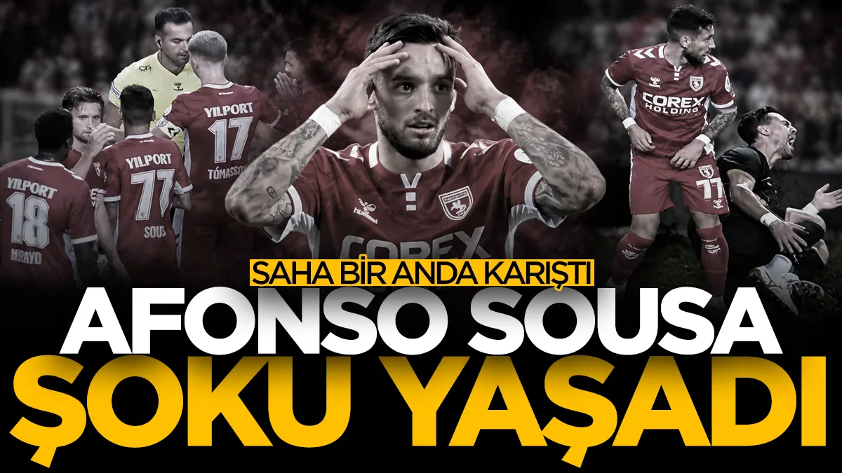 Afonso Sousa'nın kırmızı kartı sonrası Samsunspor-Amedspor maçında ortalık karıştı
