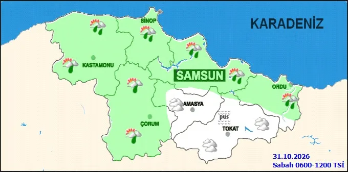 Meteoroloji ilçe ilçe uyardı: Samsun'da hava durumu nasıl olacak?