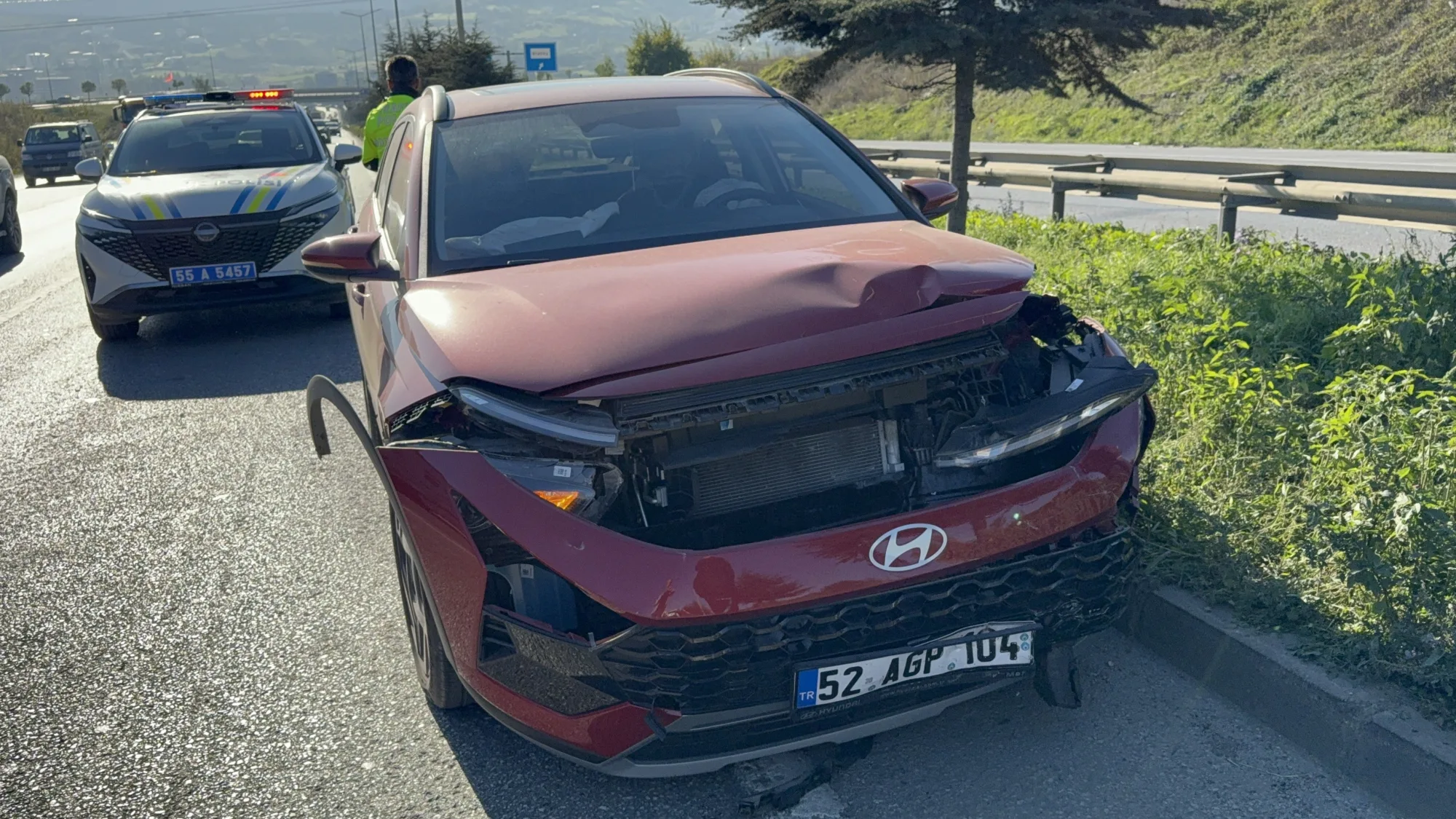 Samsun'da çevre yolunda kaza! İki otomobil çarpıştı