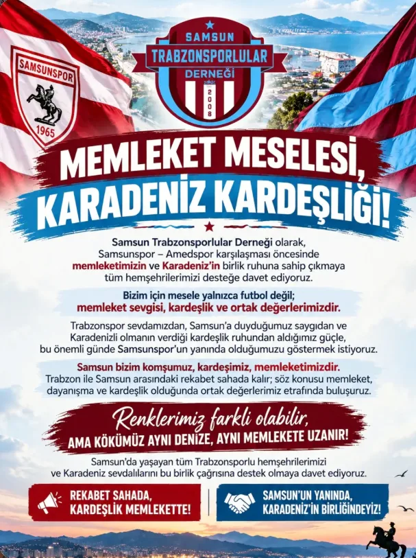 Trabzonspor taraftarlarından Samsunspor'a tarihi destek çağrısı!