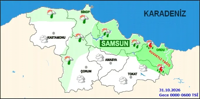 Meteoroloji ilçe ilçe uyardı: Samsun'da hava durumu nasıl olacak?