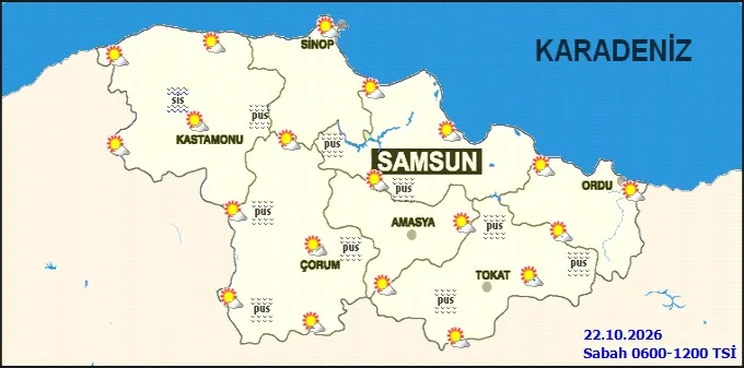 Meteoroloji ilçe ilçe duyurdu! İşte Samsun'da hava durumu