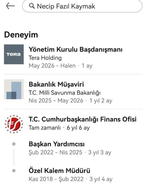 Tera Holding'in başdanışmanı Necip Fazıl Kaymak eski Samsun Valisi Osman Kaymak'ın oğlu çıktı!
