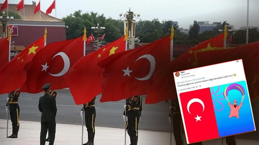 X'te Türk-Çin kavgası! Her şey Türk bayrağı paylaşımıyla başladı