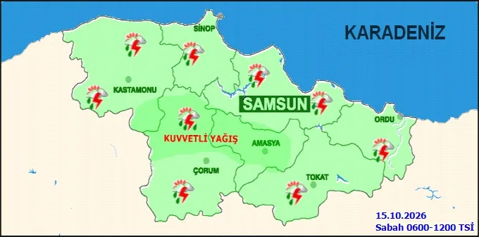 Samsun'da Perşembe günü planı olanlar dikkat! Meteoroloji açıkladı