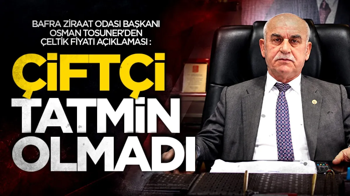 Bafra Ziraat Odası Başkanı Osman Tosuner'den çeltik fiyatı açıklaması : Çiftçi tatmin olmadı